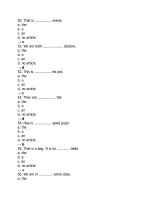 Tuyển tập câu hỏi trắc nghiệm tiếng anh (2)