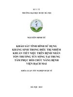 Khảo sát tình hình sử dụng kháng sinh trong điều trị nhiễm khuẩn tiết niệu trên bệnh nhân tổn thương tủy sống tại trung tâm phục hồi chức năng bệnh viện bạch mai