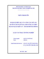 Đánh giá hiệu quả của công tác đấu giá quyền sử dụng đất qua một số dự án trên địa bàn Quận Kiến An, Thành phố Hải Phòng