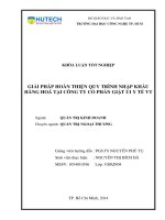 Giải pháp hoàn thiện quy trình nhập khẩu hàng hóa tại công ty cổ phần giặt ủi y tế VT