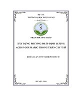Xây dựng phương pháp định lượng acid p   coumaric trong thân cây ý dĩ