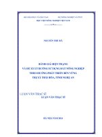 Đánh giá hiện trạng và đề xuất hướng sử dụng đất nông nghiệp theo hướng phát triển bền vững thị xã Thái Hòa, tỉnh Nghệ An