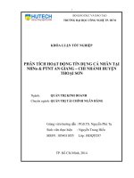 Phân tích hoạt động tín dụng cá nhân tại NHNo & PTNT An Giang- Chi nhánh huyện Thoại Sơn