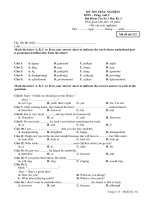 kiểm tra 1 tiết lần 1 HKII tiếng Anh lớp 9 (Trắc nghiệm, With key)