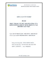 Thực trạng về mức độ hài lòng của khách hàng khi sử dụng dịch vụ tại resort Sao Việt