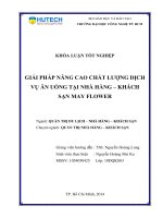 Giải pháp nâng cao chất lượng dịch vụ ăn uống tại nhà hàng-khách sạn Mayflower