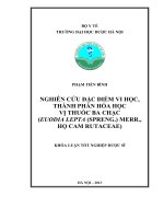Nghiên cứu đặc điểm vi học, thành phần hóa học của vị thuốc ba chạc (euodia lepta (spreng ) merr , họ cam rutaceae)