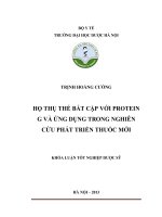Họ thụ thể bắt cặp với protein g và ứng dụng trong nghiên cứu phát triển thuốc mới