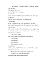 Đề thi học kì 2 môn văn lớp 6 năm 2014