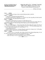 ĐỀ KIỂM TRA HKII MÔN VẬT LÝ 10