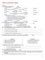 đề thi HKII tiếng Anh lớp 7 (With key)