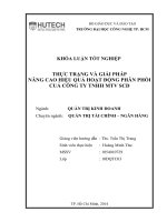 Thực trạng và giải pháp nâng cao hiệu quả hoạt động phân phối của công ty TNHH MTV SCD