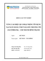Nâng cao hiệu quả hoạt động tín dụng tại ngân hàng TMCP Sài Gòn Thương Tín (Sacombank) - Chi nhánh Bình Thạnh