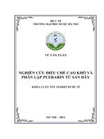 Nghiên cứu bào chế cao khô và phân lập puerarin từ sắn dây