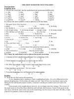 Các dạng bài tập ôn thi HKI tiếng Anh lớp 8