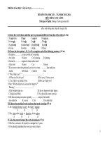 BỘ ĐỀ thi HKI tiếng Anh lớp 8 (With key)9