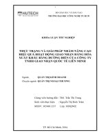 Thực trạng và giải pháp nhằm nâng cao hiệu quả hoạt động giao nhận hàng hóa xuất khẩu bằng đường biển của công ty TNHH giao nhận quốc tế Liên Minh