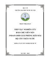 Tiếp tục nghiên cứu bào chế viên nén idapamid giải phóng kéo dài hệ cốt thân nước