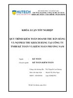 Quy trình kiểm toán doanh thu bán hàng và nợ phải thu khách hàng tại công ty TNHH kế toán và kiểm toán Phương Nam