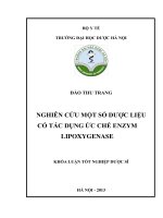 Nghiên cứu một số dược liệu có tác dụng ức chế enzym lipoxygenase