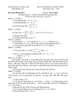 Đề thi tuyển sinh lớp 10 THPT tỉnh Đồng Nai năm học 2013 - 2014 môn Toán