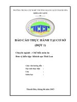 BÁO cáo THỰC HÀNH tại cơ sở đợt 1 CHUYÊN NGÀNH CHẾ BIẾN món ăn tại KHÁCH sạn THÁI lLAN