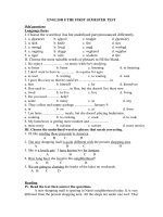 ENGLISH 8 the first semester test