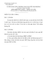 Tuyển sinh vào lớp 6 môn toán (đề tự luận) trường THCS Nguyễn Tri Phương năm 2008