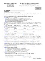 Đề thi cao đẳng môn Hóa 5 lớp 12