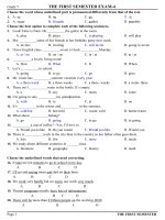 đề kiểm tra hk1 anh văn 7, đề4