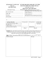 Đề thi học sinh giỏi Giải toán trên Máy tính cầm tay cấp tỉnh Gia Lai môn Toán lớp 12 GDTX (2010 - 2011)