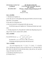 Đề thi học sinh giỏi môn Hóa học lớp 9 cấp huyện số 6