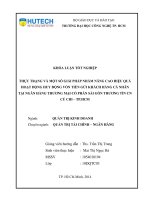 Thực trạng và một số giải pháp nhằm nâng cao hiệu quả hoạt động huy động vốn tiền gửi khách hàng cá nhân tại ngân hàng thương mại cổ phần Sài Gòn thương tín CN Củ Chi -TP.HCM