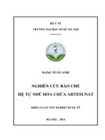 Nghiên cứu bào chế hệ tự nhũ hóa chứa artesunat