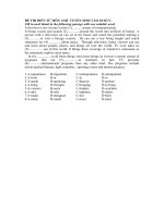 ĐỀ THI ĐIỀN TỪ MÔN ANH  TUYỂN SINH VÀO 10 SỐ V