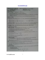 ĐỀ THI HKII MÔN TOÁN LỚP 12 NĂM 2011