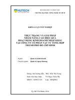 Thực trạng và giải pháp nhằm nâng cao hiệu quả hoạt động kinh doanh nhập khẩu tại công ty cổ phần vật tư tổng hợp TP.HCM