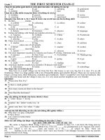 đề kiểm tra hk1 anh văn 7, đề12