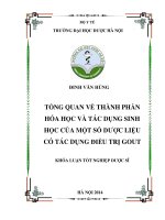 Tổng quan về thành phần hóa học và tác dụng sinh học của một số dược liệu có tác dụng điều trị gout