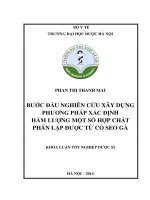 Bước đầu nghiên cứu xây dựng phương pháp xác định hàm lượng một số hợp chất phân lập được từ cỏ seo gà
