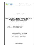 Nâng cao năng lực cạnh tranh trong quản trị thương hiệu của ngân hàng TMCP Xăng Dầu Petrolimex
