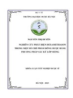 Nghiên cứu phát hiện dexamethason trong một số chế phẩm đông dược bằng phương pháp sắc ký lớp mỏng