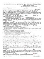 đề thi thử quốc gia môn hóa học khối a b lần 1 năm 2015