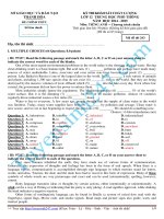 Đề thi thử THPT môn Tiếng Anh số 33