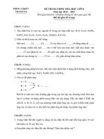 Đề thi học sinh giỏi môn Hóa học lớp 8 số 16