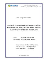 Phân tích hoạt động giao nhận hàng hóa quốc tế bằng đường hành không tại công ty TNHH Đỉnh Vàng