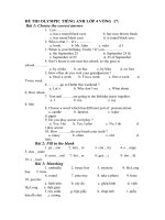 ĐỀ THI OLYMPIC TIẾNG ANH LỚP 4 VÒNG  17