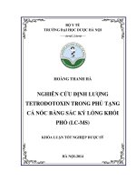 Nghiên cứu định lượng tetrodotoxin trong phủ tạng cá nóc bằng sắc ký lỏng khối phổ (LC MS)