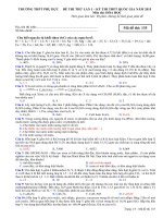 TRƯỜNG THPT phụ dực đề thi thử đại học môn hóa lần 1