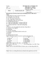 Đề Kiểm tra cuối kỳ I lớp 5 môn Địa lí